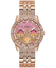 Женские блестящие часы-браслет из нержавеющей стали цвета розового золота, 40 мм GUESS, золотой