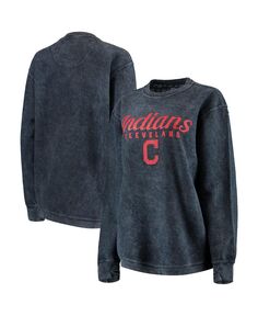 Женский темно-синий удобный вельветовый пуловер Cleveland Indians свитшот G-III 4Her by Carl Banks, темно-синий