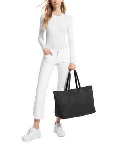 Большая компактная дорожная сумка с логотипом Jet Set Travel Michael Kors, черный