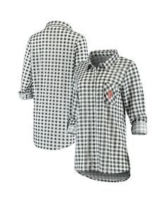 Женская темно-серая ночная рубашка на пуговицах с длинными рукавами San Francisco Giants Wanderer Concepts Sport