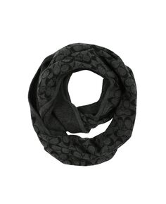 Женский шарф бесконечности с фирменным логотипом и звездным принтом COACH, черный