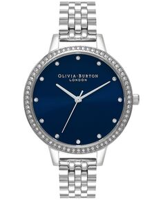 Женские классические часы-браслет из нержавеющей стали 34 мм Olivia Burton, серебро