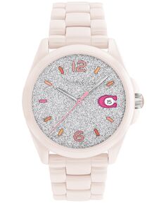 Женские часы Greyson с керамическим браслетом нежно-розового цвета, 36 мм COACH