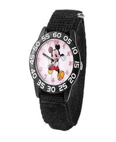 Часы Disney с Микки Маусом для мальчиков, черный нейлоновый ремешок, 32 мм ewatchfactory, черный