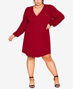 Модное мини-платье Quiero больших размеров City Chic, красный