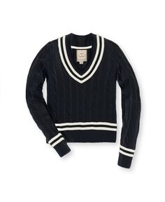 Женский свитер для крикета с длинными рукавами и v-образным вырезом Hope &amp; Henry