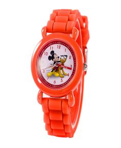 Часы Disney с Микки Маусом для мальчиков, красный силиконовый ремешок, 32 мм ewatchfactory, красный