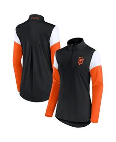 Женская черно-оранжевая флисовая куртка San Francisco Giants с молнией на четверть Fanatics
