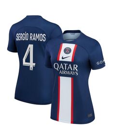 Женская синяя футболка Sergio Ramos Paris Saint-Germain 2022/23, домашняя реплика игрока Nike, синий