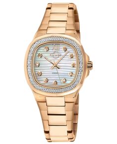 Женские швейцарские кварцевые часы с браслетом из нержавеющей стали с ионным покрытием и бриллиантами, 33 мм GV2 by Gevril, серебро