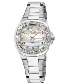 Женские швейцарские кварцевые часы с бриллиантами, серебристый браслет из нержавеющей стали, 33 мм GV2 by Gevril, серебро
