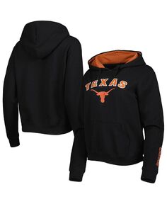Женский черный пуловер с капюшоном Texas Longhorns Arch &amp; Logo Colosseum, черный