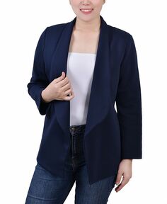 Куртка из понте с рукавами 3/4 Petite NY Collection, темно-синий