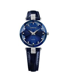 Швейцарские женские часы Facet Strass, 30 мм, синий циферблат Jowissa, синий