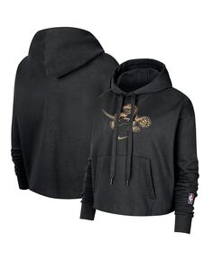 Женский черный укороченный пуловер с капюшоном с логотипом Toronto Raptors 2021/22 City Edition Essential Logo Nike, черный