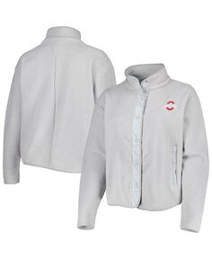 Женская серая куртка на кнопках Ohio State Buckeyes размера плюс из шерпы Wheelhouse Profile, серый