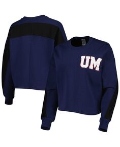 Женский темно-синий пуловер с капюшоном Michigan Wolverines Back To Reality с цветными блоками Gameday Couture, темно-синий