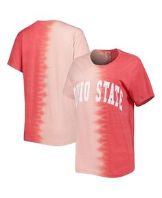 Женская футболка Scarlet Ohio State Buckeyes Find Your Groove с раздельным краем Gameday Couture
