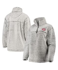 Женский серый пуловер Montreal Canadiens Sherpa с молнией в четверть G-III 4Her by Carl Banks, серый