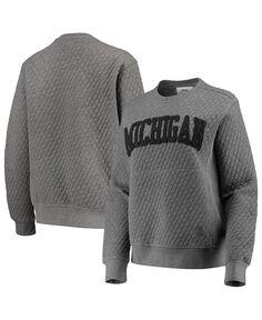 Женский стеганый пуловер с принтом Heather Charcoal Michigan Wolverines Moose Pressbox