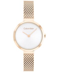 Часы-браслет с золотистым сетчатым узором «Гвоздика», 28 мм Calvin Klein