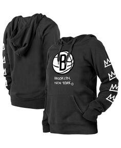 Женский черный пуловер с капюшоном Brooklyn Nets 2022/23 City Edition New Era, черный