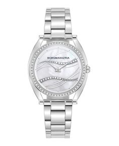 Женские деловые часы-браслет из нержавеющей стали серебристого цвета, 33,8 мм BCBGMAXAZRIA, серебро
