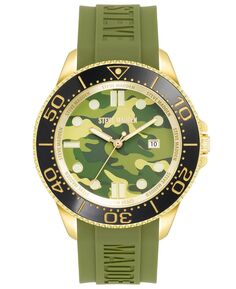 Женские часы оливково-зеленого цвета с силиконовым ремешком, 44 мм Steve Madden