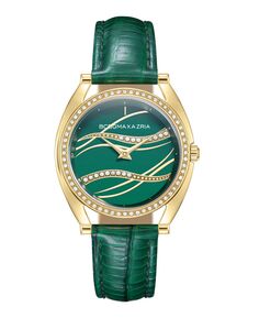 Женские деловые часы из натуральной кожи зеленого цвета с ремешком 33,8 мм BCBGMAXAZRIA, зеленый