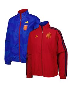 Женская красная двусторонняя куртка с молнией во всю длину и гимном сборной Испании AEROREADY adidas, красный