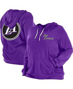 Женская фиолетовая футболка с капюшоном Los Angeles Lakers больших размеров 2022/23 City Edition Bi-Blend с длинным рукавом New Era