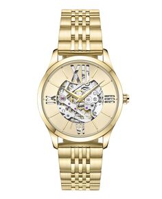 Женские автоматические золотистые часы-браслет из нержавеющей стали 34,5 мм Kenneth Cole New York, золотой