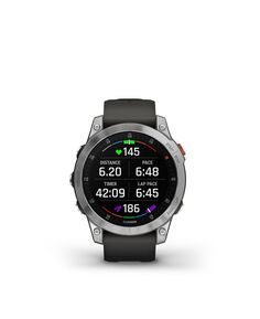 Унисекс Смарт-часы Epix Slate Steel с черным силиконовым ремешком 33 мм Garmin