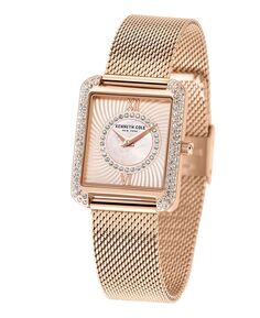 Женские классические часы из нержавеющей стали с сетчатым браслетом цвета розового золота, 30,5 мм Kenneth Cole New York, золотой
