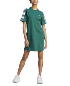 Женское платье-футболка бойфренда Essential с 3 полосками adidas