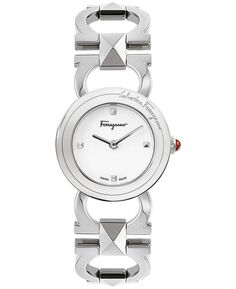 Женские швейцарские часы-браслет со звеньями из нержавеющей стали с двойной застежкой Gancini, 25 мм Salvatore Ferragamo