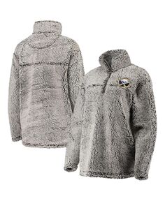 Женский серый пуловер с молнией в четверть Buffalo Sabres Sherpa G-III 4Her by Carl Banks, серый