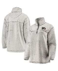 Женский серый пуловер Philadelphia Flyers из шерпы с молнией в четверть G-III 4Her by Carl Banks, серый