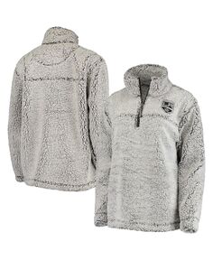 Женский серый пуловер с молнией в четверть Los Angeles Kings Sherpa G-III 4Her by Carl Banks, серый