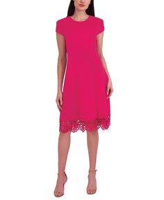 Женское расклешенное платье без рукавов с круглым вырезом Donna Ricco, розовый