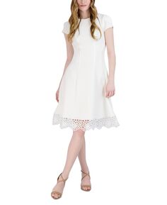 Женское расклешенное платье без рукавов с круглым вырезом Donna Ricco, белый
