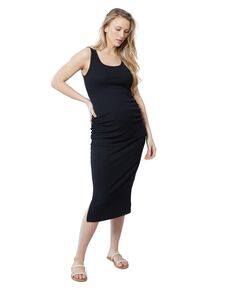 Женское повседневное платье-майка в рубчик для беременных Ingrid + Isabel, черный