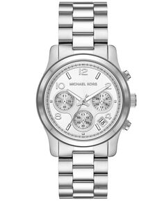 Женские часы-хронограф с браслетом из нержавеющей стали серебристого цвета, 38 мм Michael Kors, серебро