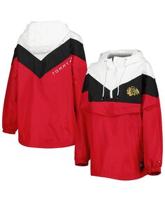 Женская черно-красная ветровка с молнией до половины длины Chicago Blackhawks Staci Tommy Hilfiger