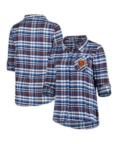 Женская темно-синяя фланелевая ночная рубашка с длинными рукавами и застежкой на все пуговицы Chicago Bears больших размеров Concepts Sport, темно-синий