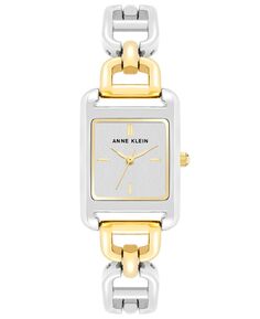Женские часы-браслет с открытым звеном из серебристого сплава и золотистого сплава, 33 мм Anne Klein