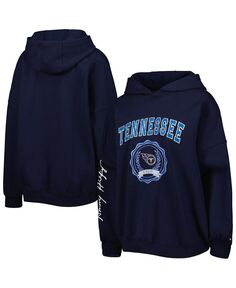 Женский темно-синий пуловер с капюшоном Tennessee Titans Becca с заниженными плечами Tommy Hilfiger, темно-синий
