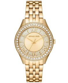 Женские часы Harlowe с тремя стрелками, золотистый браслет из нержавеющей стали, 38 мм Michael Kors, золотой