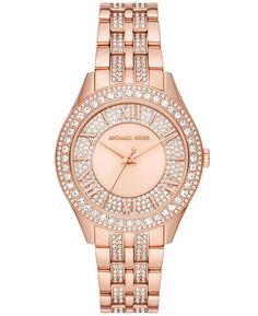 Женские часы Harlowe с тремя стрелками, браслет из нержавеющей стали цвета розового золота, 38 мм Michael Kors, золотой