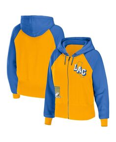 Женская худи с молнией во всю длину золотого цвета Los Angeles Chargers Colorblock WEAR by Erin Andrews, золотой